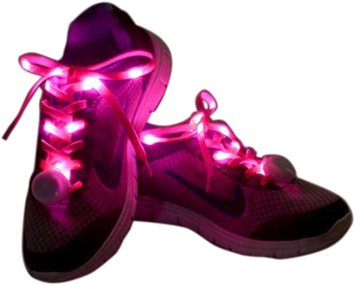 Veters LED - Lichtgevende veters - Opvallende veters - Schoenveters met verlichting - Glow in the dark veters - Coole veters - Schoenveters - Op batterijen - 120 cm - Roze - Jonyx