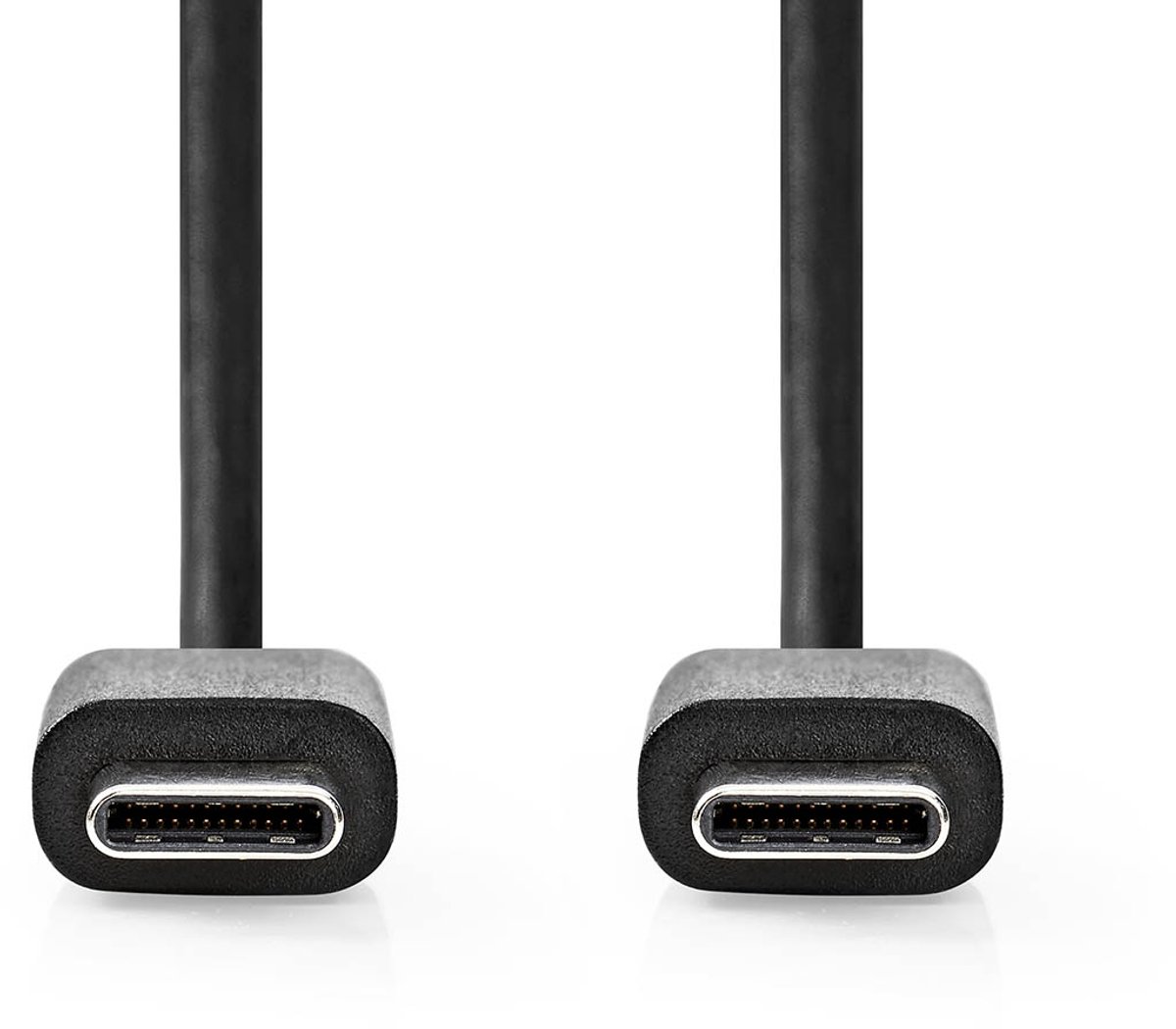 Nedis USB-Kabel - USB 2.0 - USB-C Male - USB-C Male - 60 W - 480 Mbps - Vernikkeld - 3.00 m - Rond - PVC - Zwart - Label