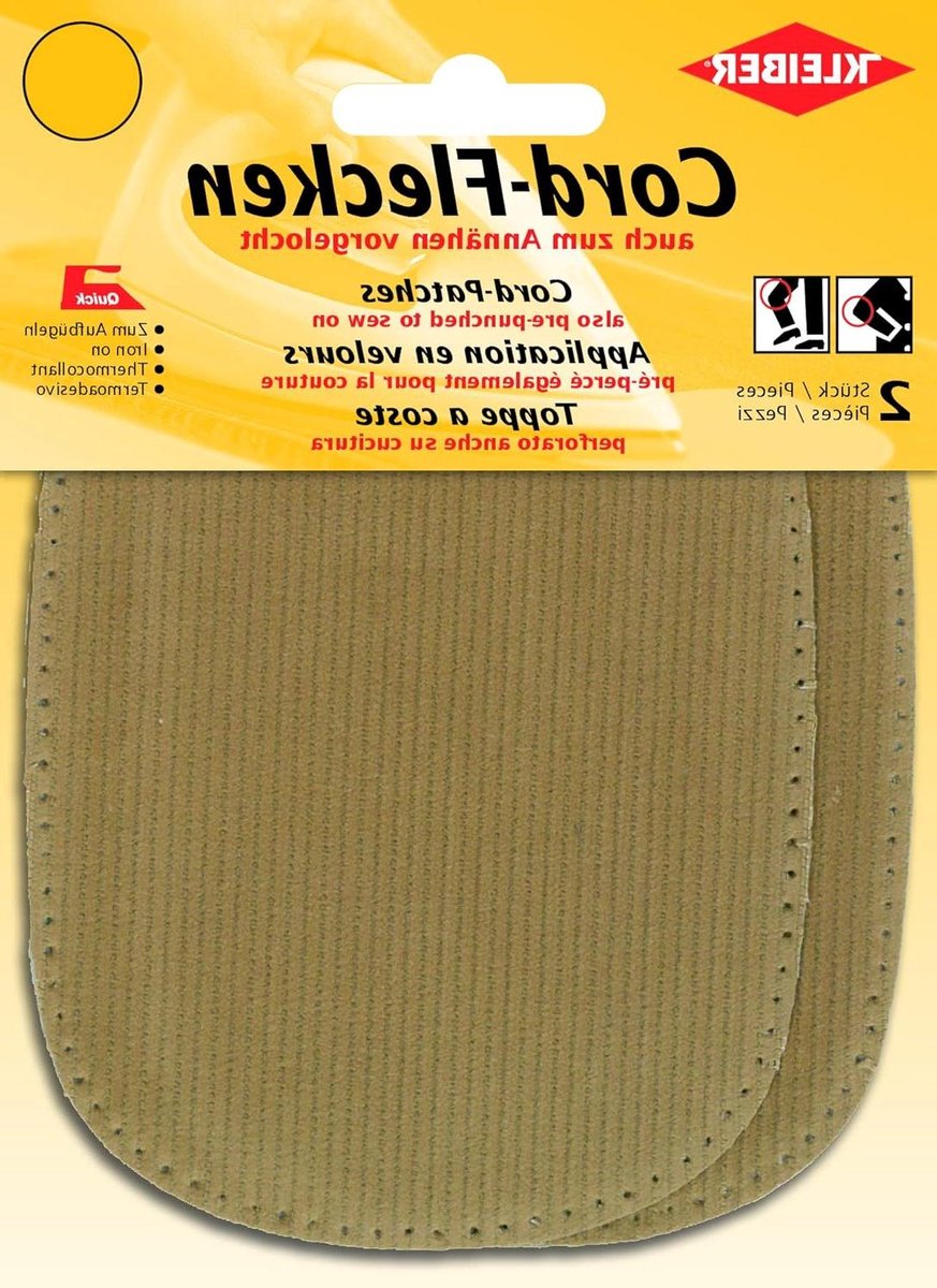 Strijk of naai patches - Reparatiedoekjes - Kleding repareren - Wasbaar in machine - 2 per pak - Beige