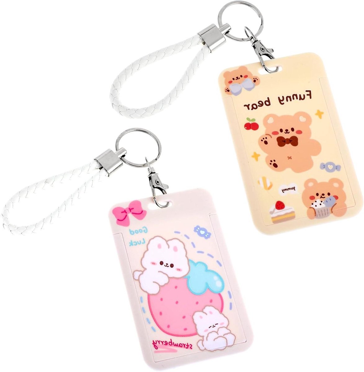 Fotokaart Houder - ID Badge Kaarthouder - Persoonlijk Display - Schattig Cartoon Design - 2 stuks - Transparant