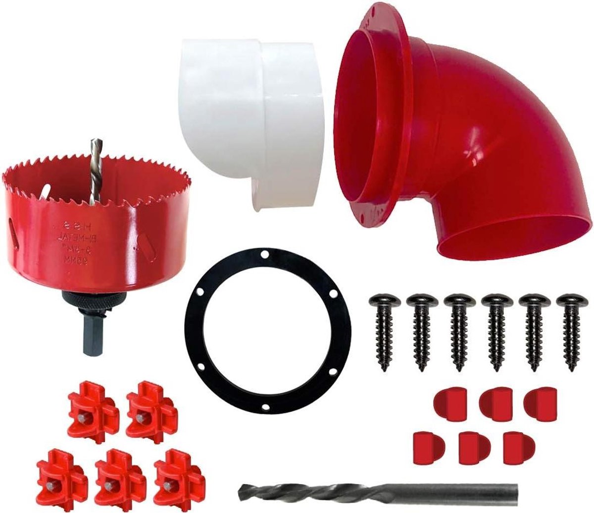 Kippenvoer en water - Automatische voerbak - Zelf maken - Voorkomt verspilling - 5 poorten - Rood