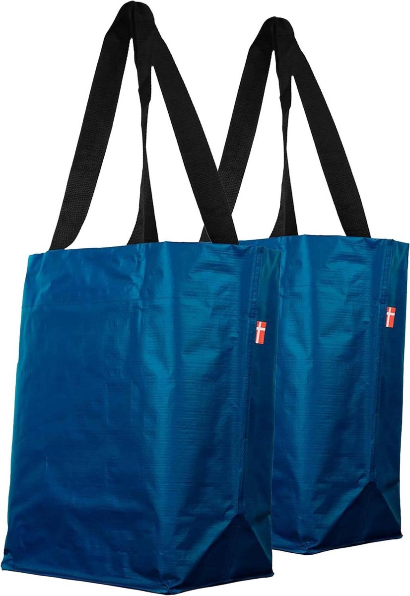 Fiets boodschappentas - Herbruikbare tas - Boodschappen vervoeren - Eenvoudig te bevestigen - 40 x 45 cm - Marineblauw