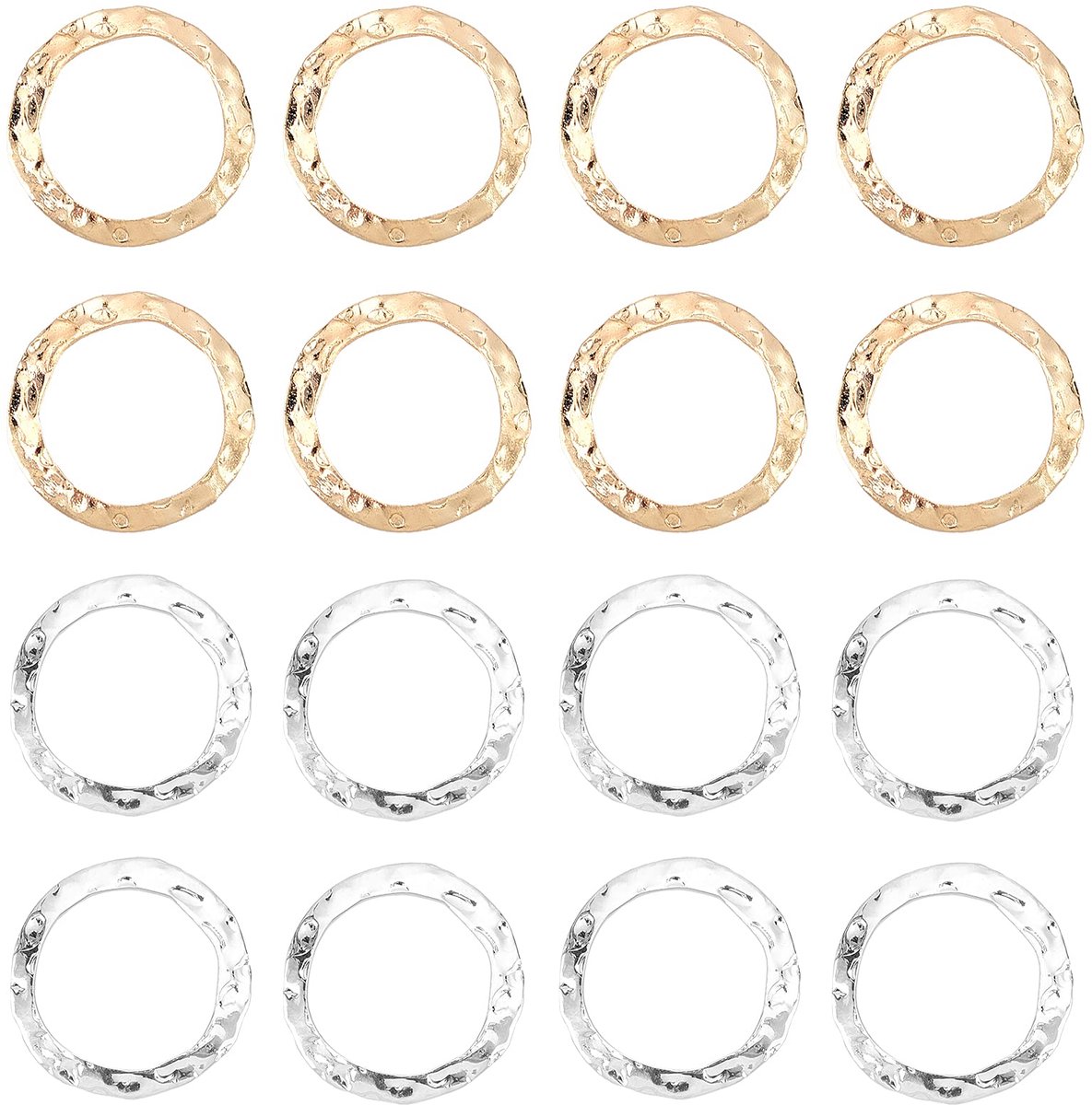 100Pcs 2 Kleuren 16Mm Hoop Earring Cirkel Charms, Ronde Linking Ringen Earring Kralen Frames Connectoren Voor Sieraden Maken DIY Earring Ketting Ambachten Levert