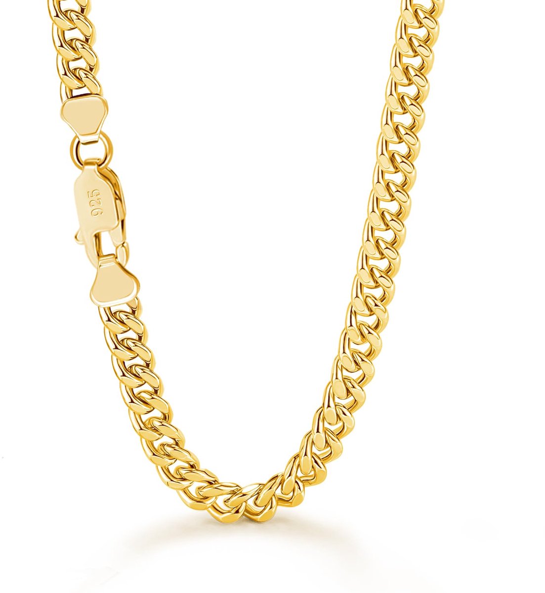 Cubaanse ketting, 6 mm, 925, zilver, voor heren en dames, Cubaanse ketting, massief, Miami, lengte 41-76 cm, sieraden, voor feestjes