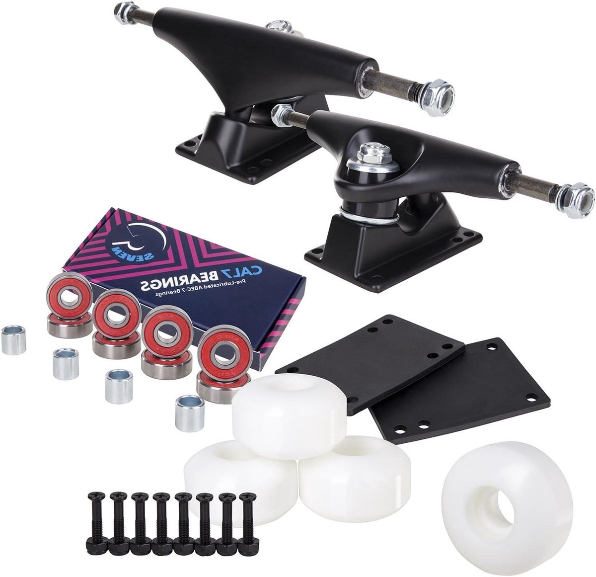 Skateboard Onderdelen Set Trucks Wielen Lagers Skateboarden Schokabsorberende Pads 139mm Trucks 52mm Wielen