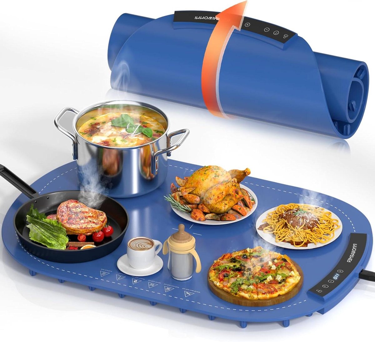 Elektrische Warmhoudplaat - Voedselverwarmer Buffetwarmer - Eten Warm Houden - Opvouwbaar Siliconen Ontwerp - 40 x 12 x 12 cm