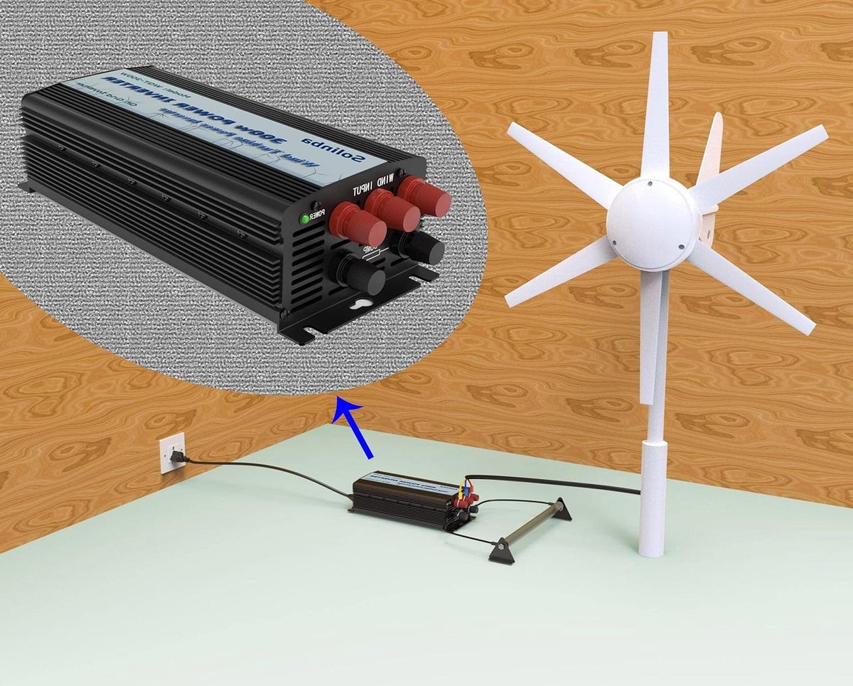 Netgekoppelde Omvormer - Wind Omvormer - Windenergie Omzetten - Pure Sinusgolf - 300 Watt - Grijs