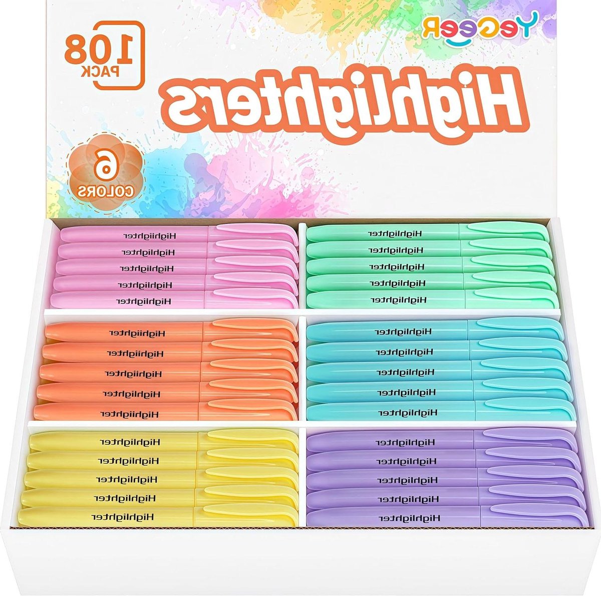 Stiften Set - Markeerstiften Textmarkers - Studie en Kantoor - Chisel Tip - 108 Stuks - Multicolor