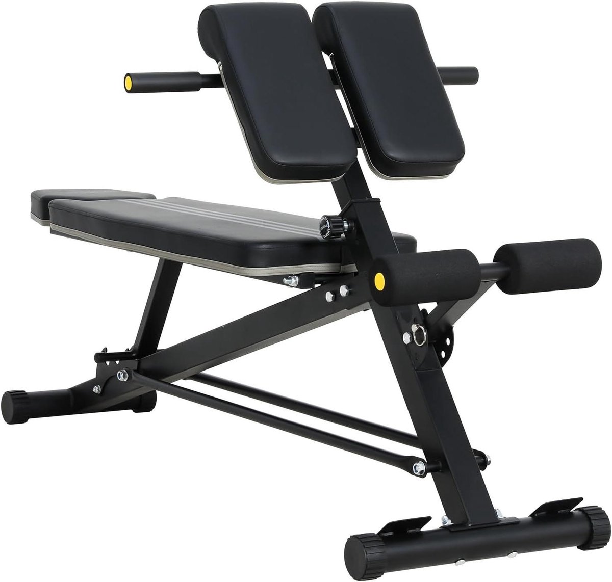 Halterbank - Trainingsbank Fitnessbank - Krachtraining Thuis - Verstelbaar Design - 142 x 63 x 86 cm - Zwart
