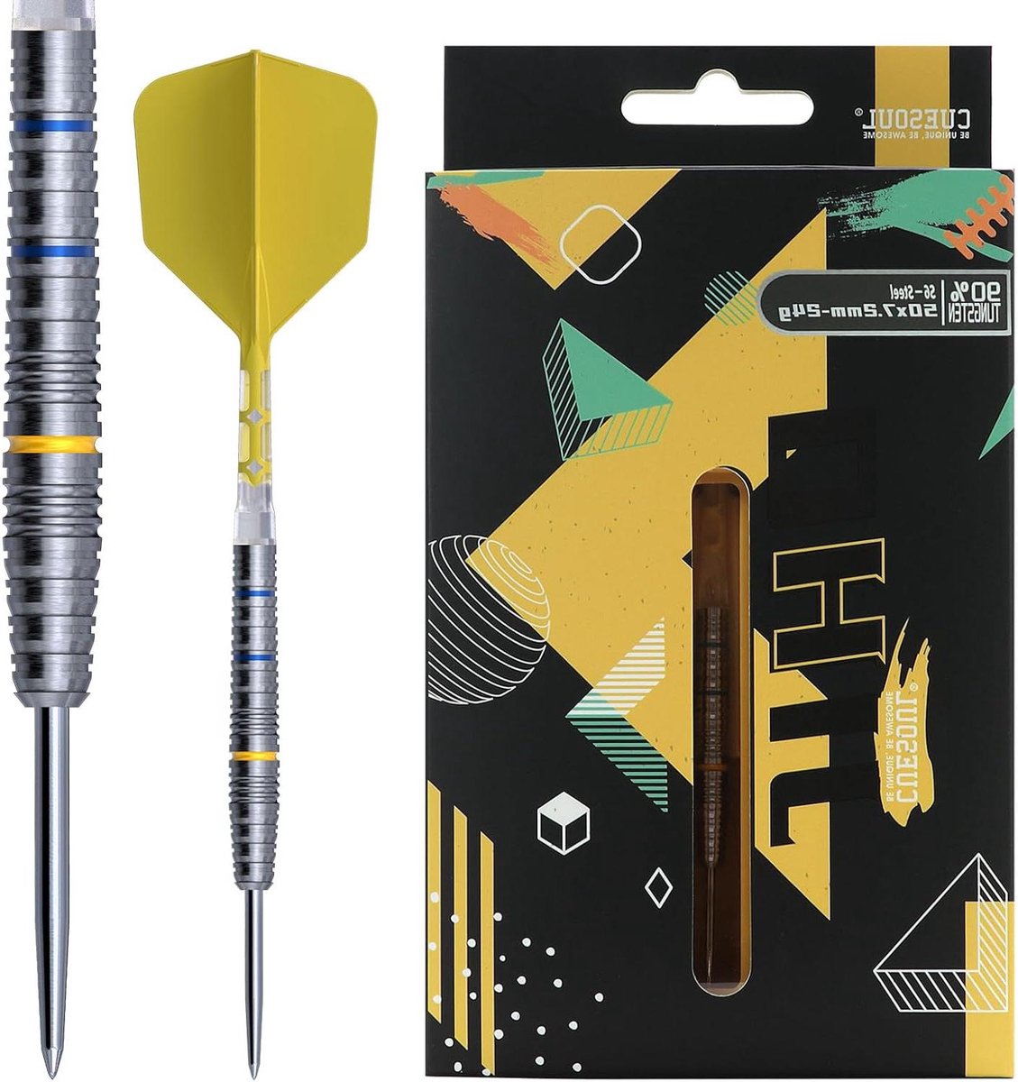 Stalen Dartset - Dartpijlen Wolfraam - Dartspel Verbeteren - 90% Wolfraam Vat - 50 mm Lengte - JIHO-24g-S6