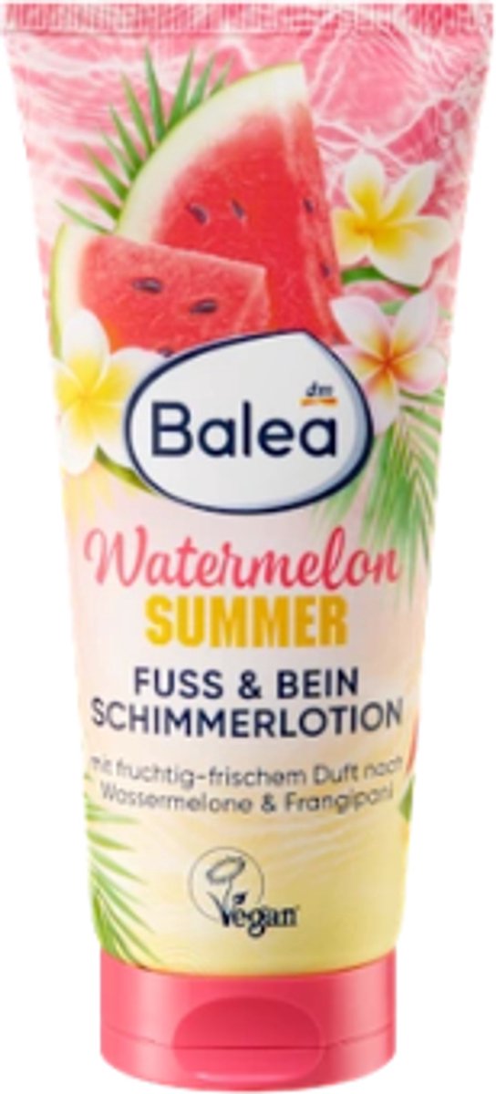 Balea Voet- & Been Shimmer Lotion Watermelon Summer - 100 ml | Verkoelende Lotion met Shimmer - Watermeloengeur - Limited Edition