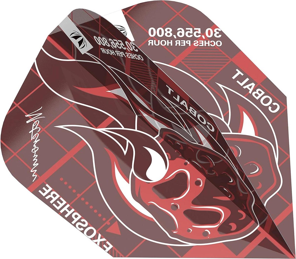 Dart Flights - Vluchten - Darts Spelen - Meteoriet Rood Design - Ten-X - Rood