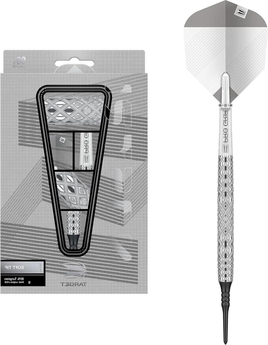 Soft Tip Darts - Wolfraam Darts Dartpijlen - Darts Spelen - Precisie Gefreesd Vat - 18G - Wit en Zilver