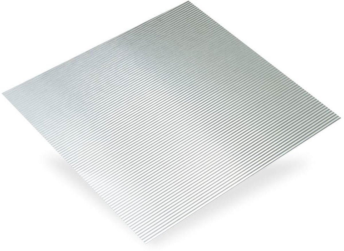 Gegolfde Aluminium Plaat - Metaalplaat Golfplaat - Decoratie en Vormgeving - Geanodiseerd Aluminium - 500 x 250 x 05 mm