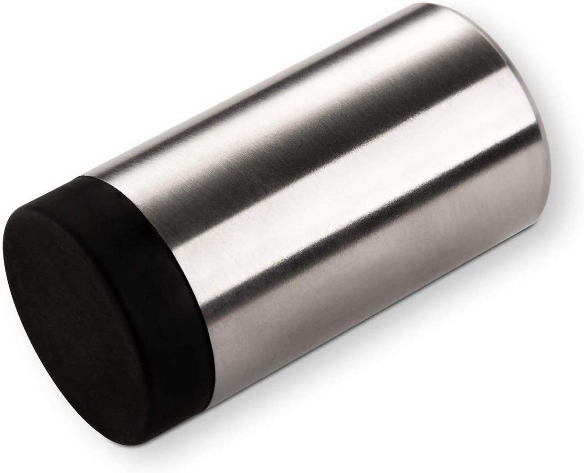 Deurklink Stopper - Deurstopper Muur - Muren Beschermen - Echt Roestvrij Staal - 60 mm - Zwart