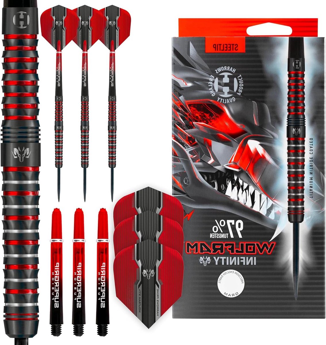 Dartpijlen Wolfram - Stalen Darts - Precisie Werpen - 97% Wolfram - 22 Gram - Veelkleurig