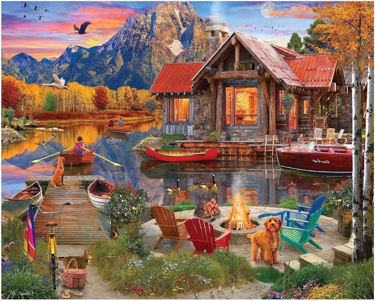 Legpuzzel - Puzzelspel Jigsaw - Ontspanning thuis - 1000 stukjes - 76 x 61 cm - Zonsondergang