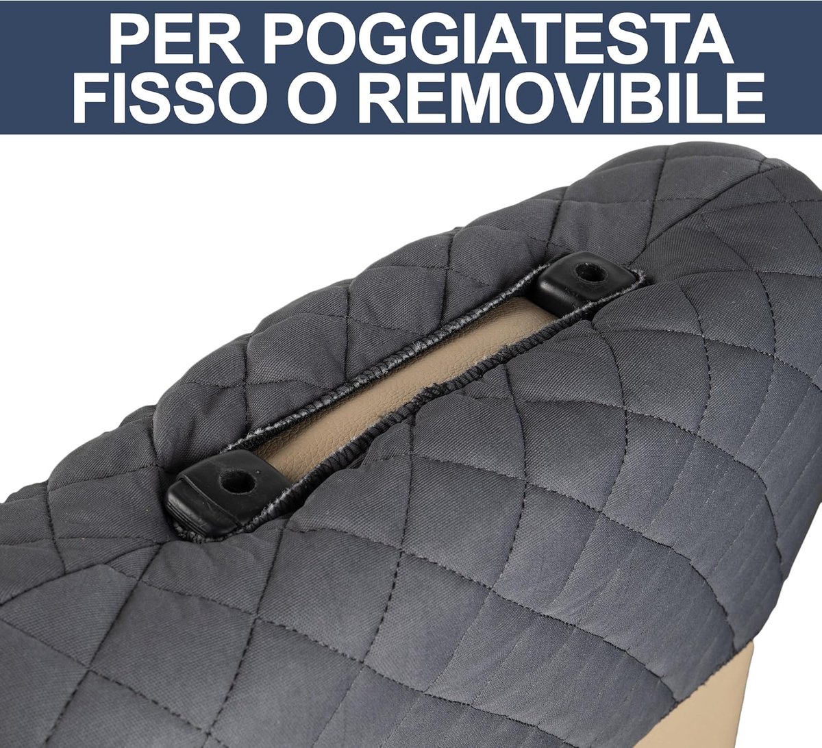 Universele autostoelhoezen - Stoelbekleding Auto - Autostoelen Beschermen - Gewatteerd Polyester - Voorstoelen Set - Grijs – foto 6