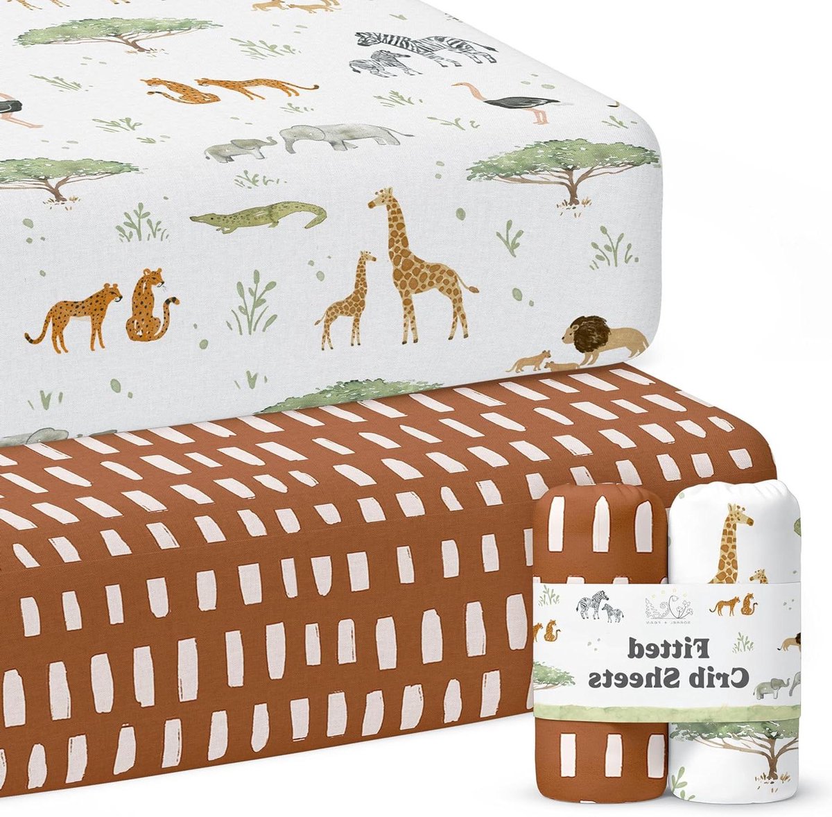 Wiegdekenhoes - Hoeslaken Babyhoes - Babykamer Inrichten - Zachte Katoenmix - 132 x 71 cm - Safari Avontuur