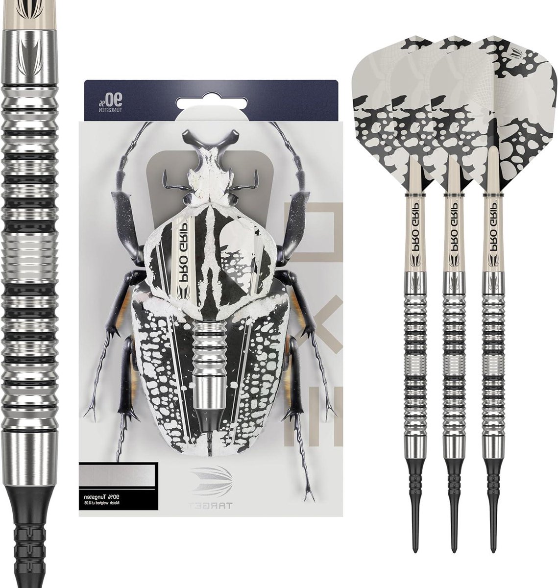 Soft Tip Dartset - Professionele Darts Pixel Darts - Darten Verbeteren - 90% Tungsten Barrel - 18G - Neutrale afwerking
