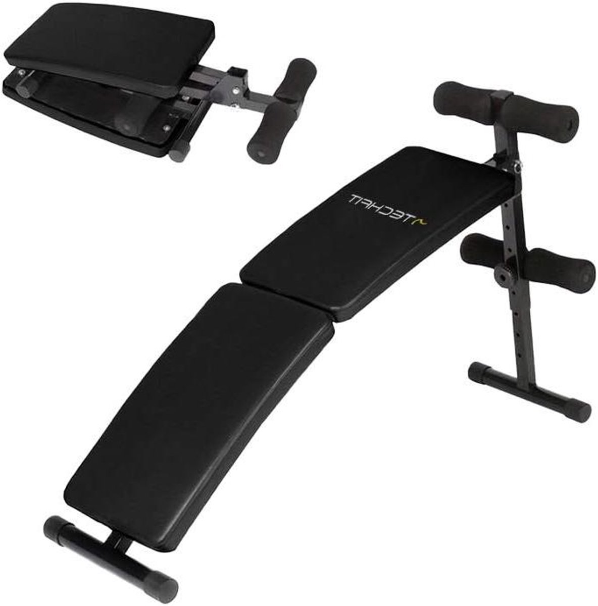 Trainingsbank - Fitnessbank Gewichtheffen - Full Body Training - Inklapbaar Ontwerp - 131 x 33 x 69 cm - Zwart