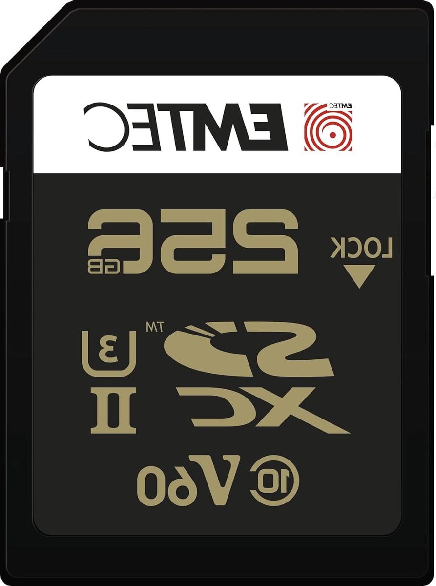 SDXC Kaart - Geheugenkaart Opslag - 4K Video Opnemen - UHS-II Technologie - 256GB - Zwart/Goud