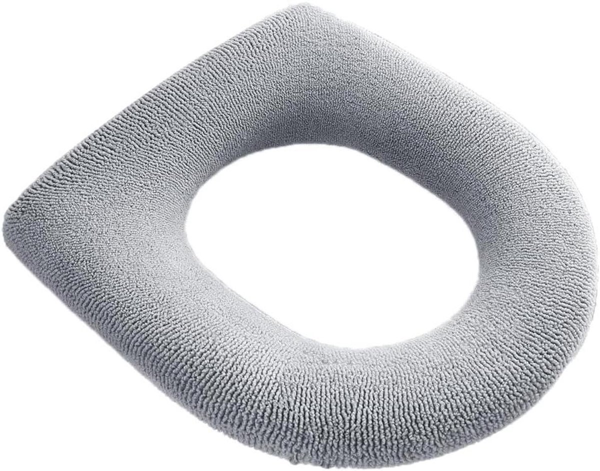 Toiletbrilhoes - Zachte hoes - Comfortabel zitten - Warm gebreid materiaal - Universele maat - Grijs