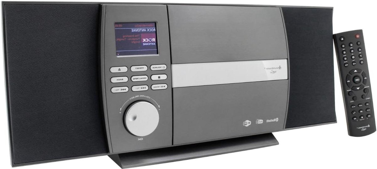 Stereo Muziekcentrum - Internetradio CD - Muziek Luisteren - App Bediening - 45.7cm Breed - Antraciet