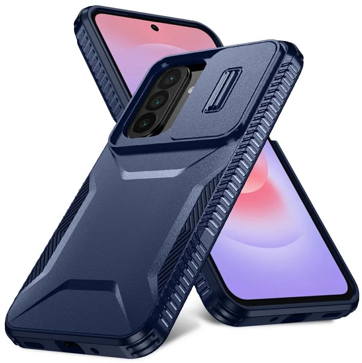 Hoesje Geschikt voor Samsung Galaxy A27 | Back Cover met Camera Slider | Schokbestendige Case | Camera Cover | Stevig | Blauw