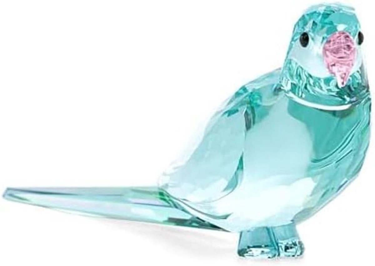 Kristallen Parkiet - Kleine Vogel - Woondecoratie - 280 Facetten - 10 cm Hoog - Blauw