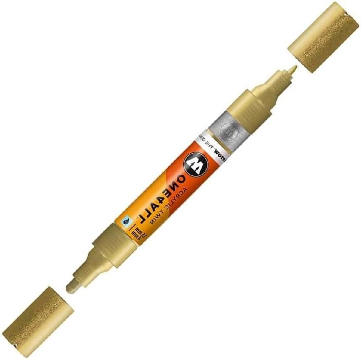 Acryl Stift - Dual Tip Marker - Creatief Ontwerp - Vervangbare Tips - 1.5 - 4 mm - Metallic Goud