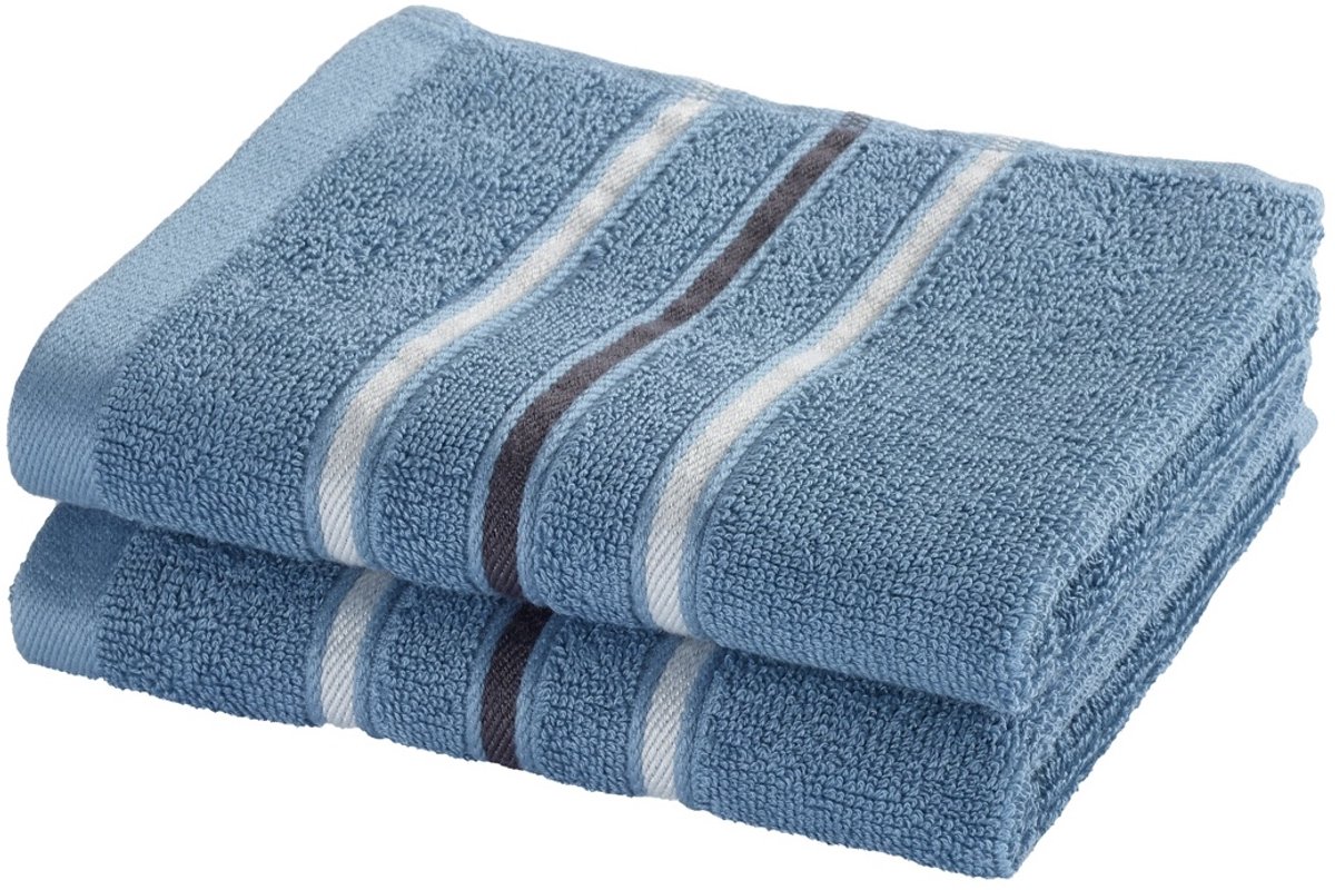 Moodit Gastendoekjes Empress - Stone Blue - set 2 stuks - 30 x 50 cm - 100% Katoen