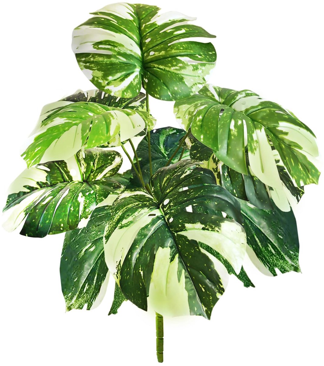 1 stuk 60 cm kunstplanten, 8 takken Monstera kunstplant kunstplanten als echt, modern, voor woonkamer, badkamer, keuken en binnendecoratie