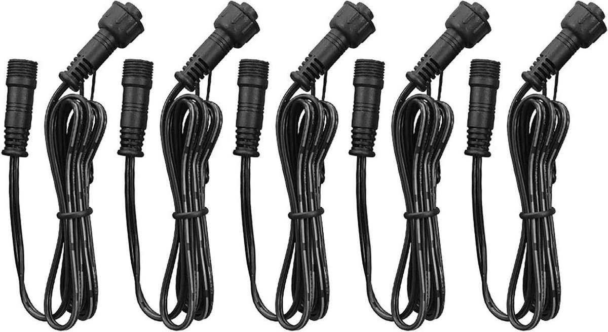 LED Verlengkabel - Stroomkabel - Tuinverlichting Aansluiten - Waterdicht IP67 - 5 x 1 Meter - Zwart