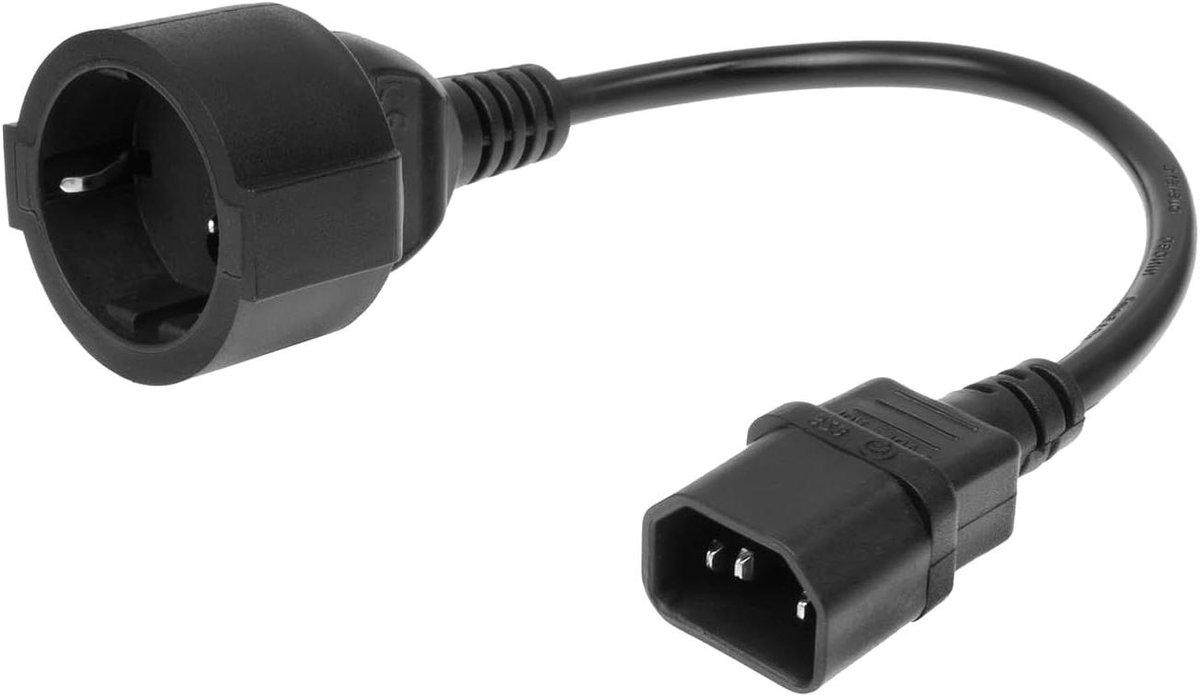 Stroomkabel - Netsnoer - Apparaten Aansluiten - Korte Lengte - 02 meter - Zwart