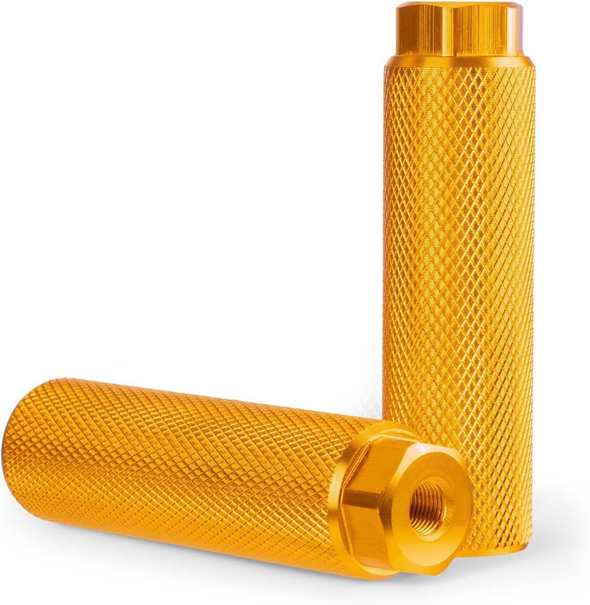 Fietspinnen Aluminium - Voetsteunen Stunt - Fiets Tricks - Anti-Slip Grip - 10 cm Lengte - Oranje