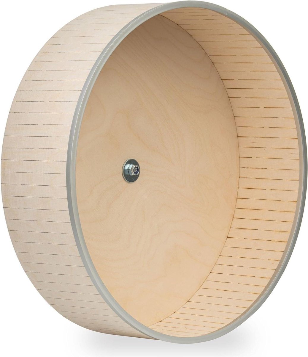Loopfiets Chinchilla - Rondloop Wiel - Dieren Beweging - Stille Werking - 35 cm Diameter - Houtkleur