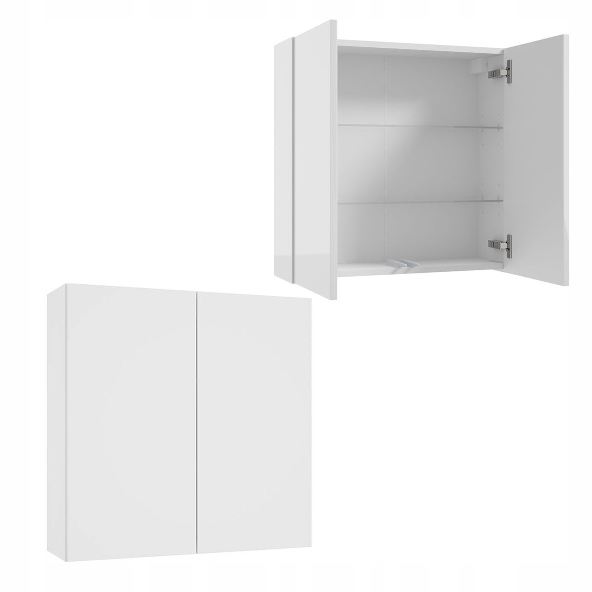 STAMAR Hangende Badkamerkast 60 cm - hoogglans wit - soft-close, push-to-open en 2 planken