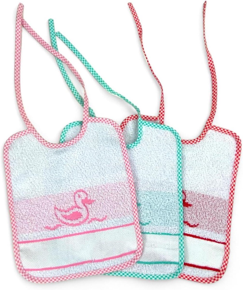 Slabbetjes Set - Baby Slabbertjes - Knoeien Voorkomen - Borduurbaar Stof - 20 x 24 cm - Meerdere Kleuren