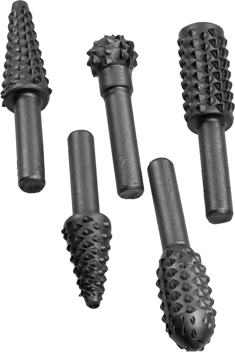 Frezen set - Metaalbewerking bits - Hout bewerken - 5 soorten - 6 mm schacht - Zilver