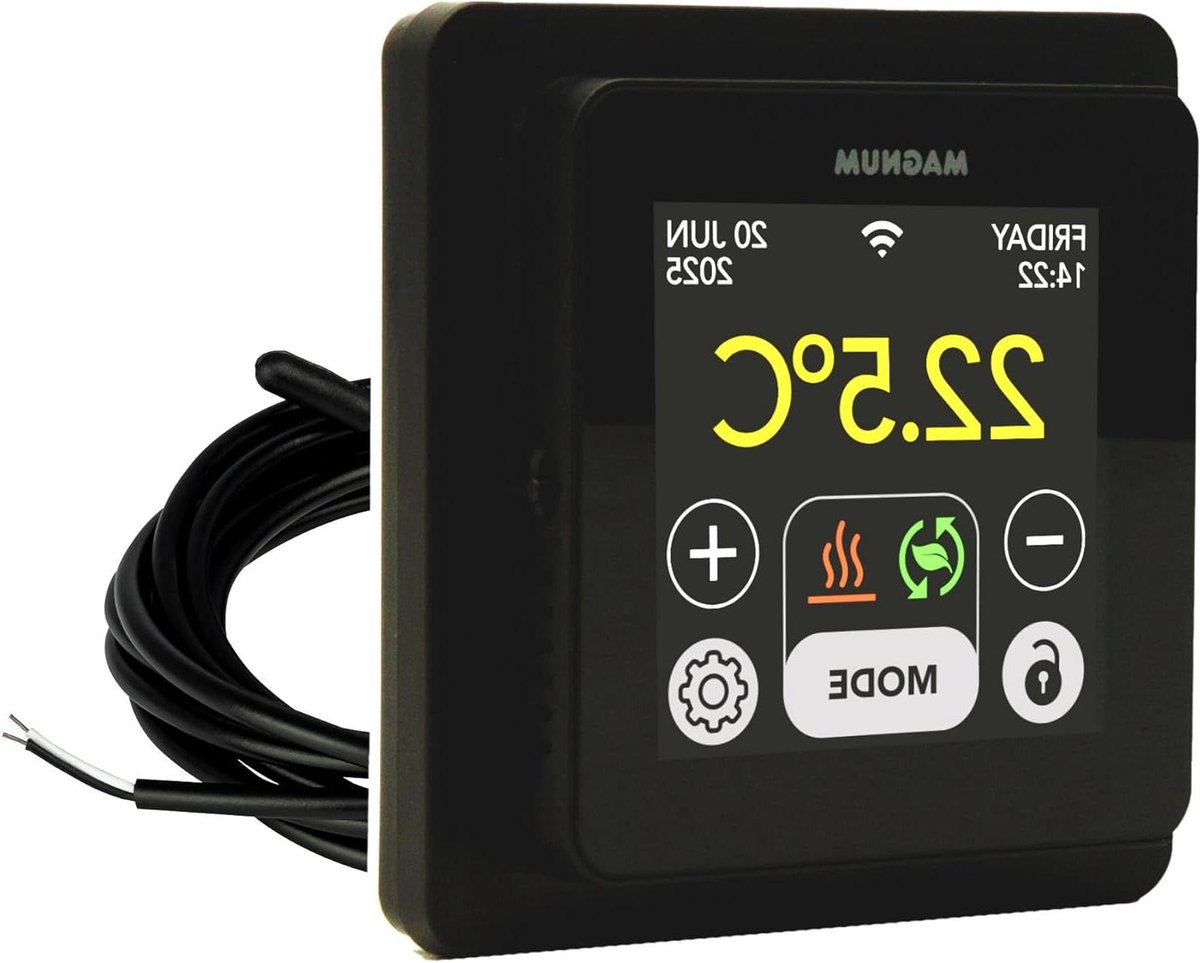 Slimme Thermostaat - Kamerregelaar Wifi - Verwarming Regelen - Met Vloersensor - 86 x 86 cm - Zwart