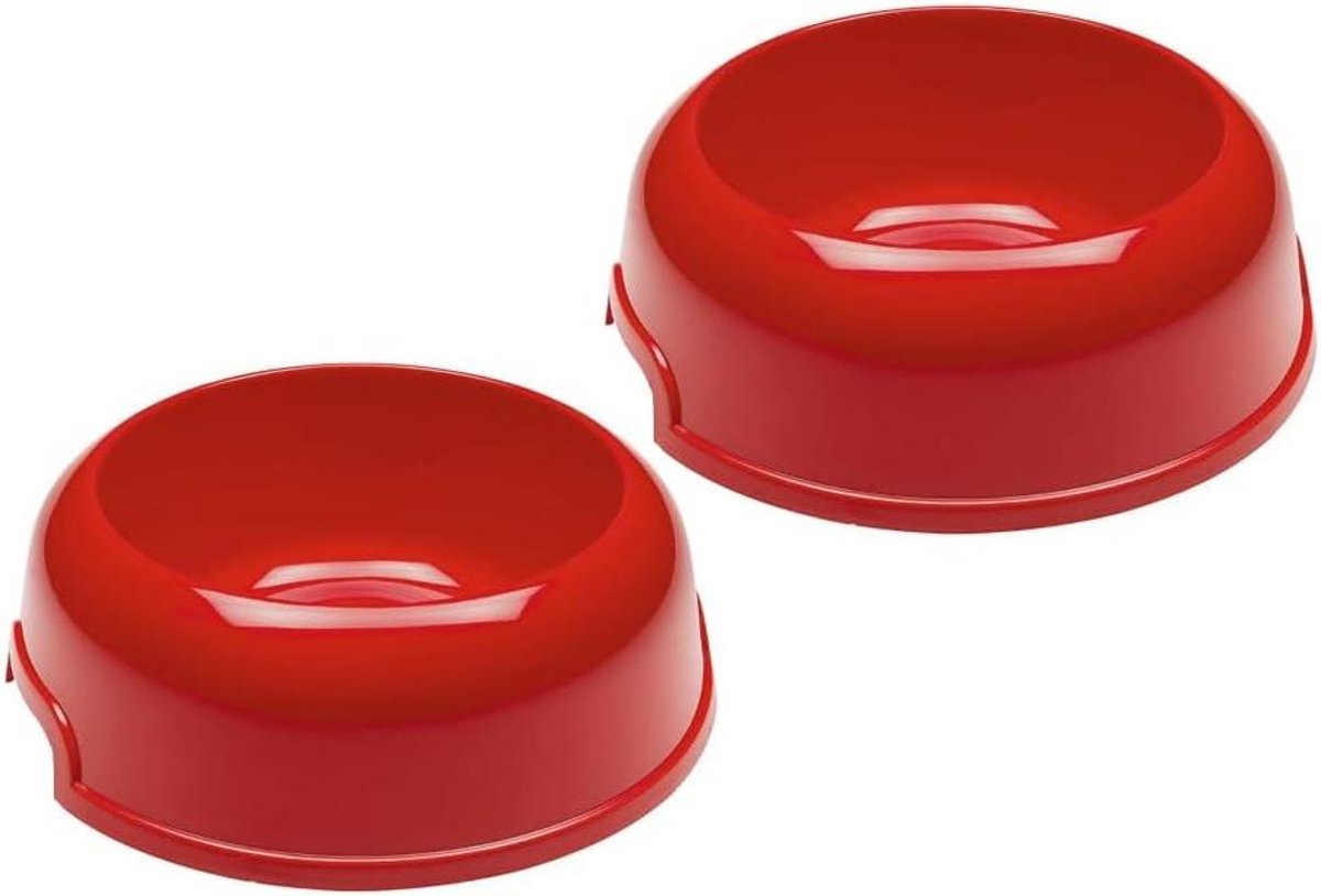 Voerbak Hond - Eetbak Huisdier - Praktisch Gebruik - Lichtgewicht Plastic - 18.5 cm - Rood