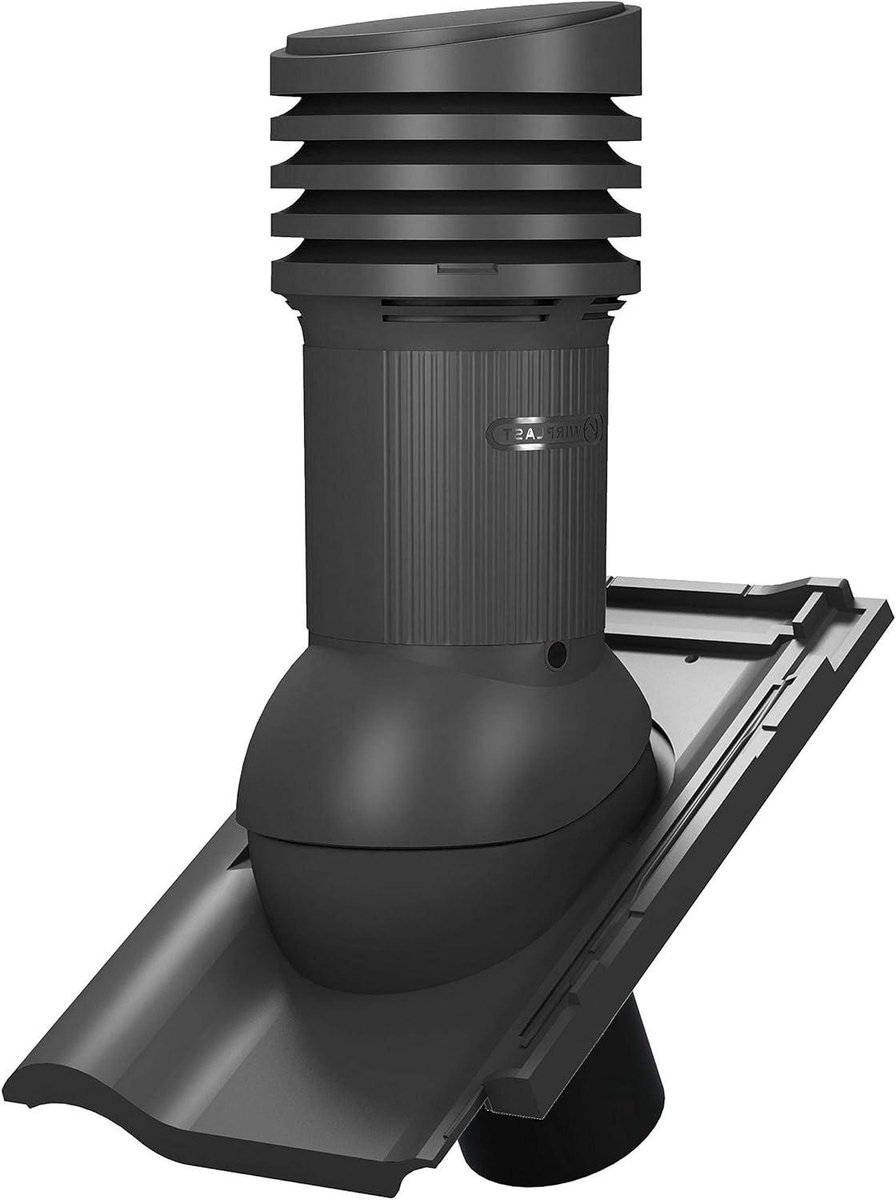 Dakdoorvoer Ventilatie - Ventilatieschoorsteen Dak - Efficiënte Luchtcirculatie - Geïntegreerde Waterpas - DN125 447mm Hoog - Antraciet