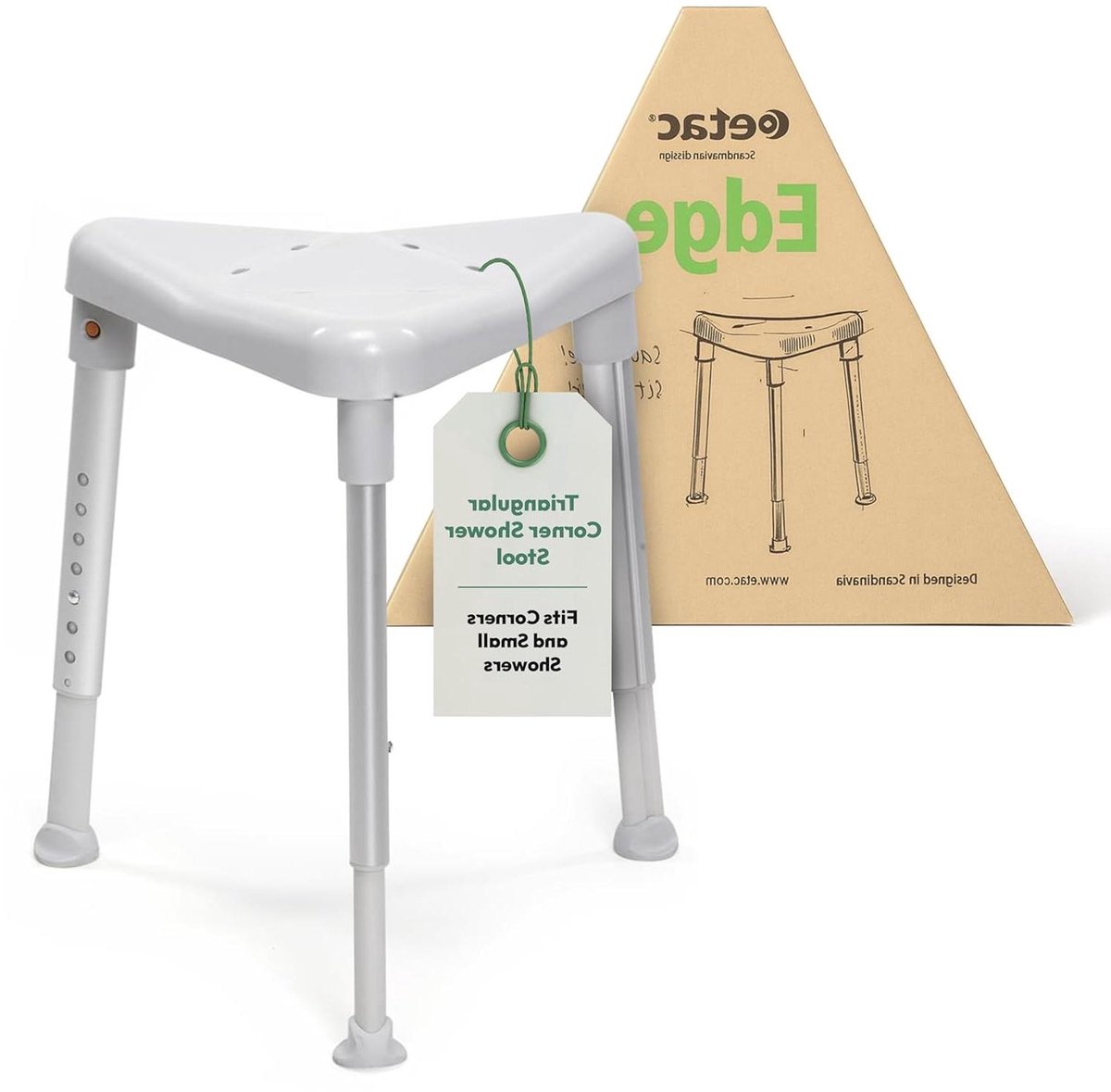 Douchestoel - Zitje Badkamer - Veilig Douchen - Antislip Voeten - 42-57 cm Hoog - Grijs
