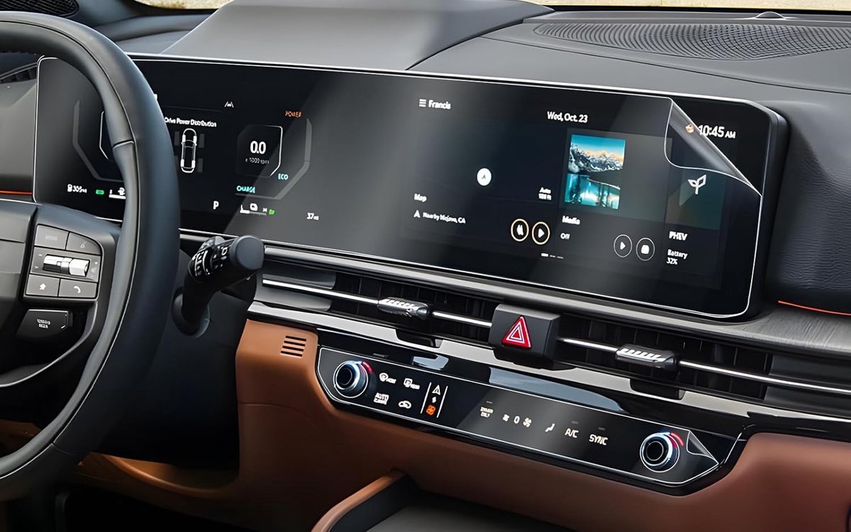 Navigatie- en A/C-systeem schermfolie voor Kia Sportage NQ5 en EV6 2026-2027, Nano Plastic, 6H krasbestendig, Set van 4