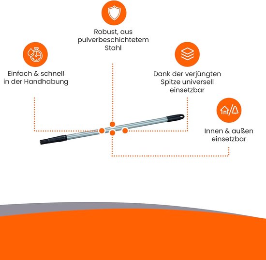 Telescoopstang voor verfroller 80-130 cm - Verlengstang voor schildergereedschap — afbeelding 5