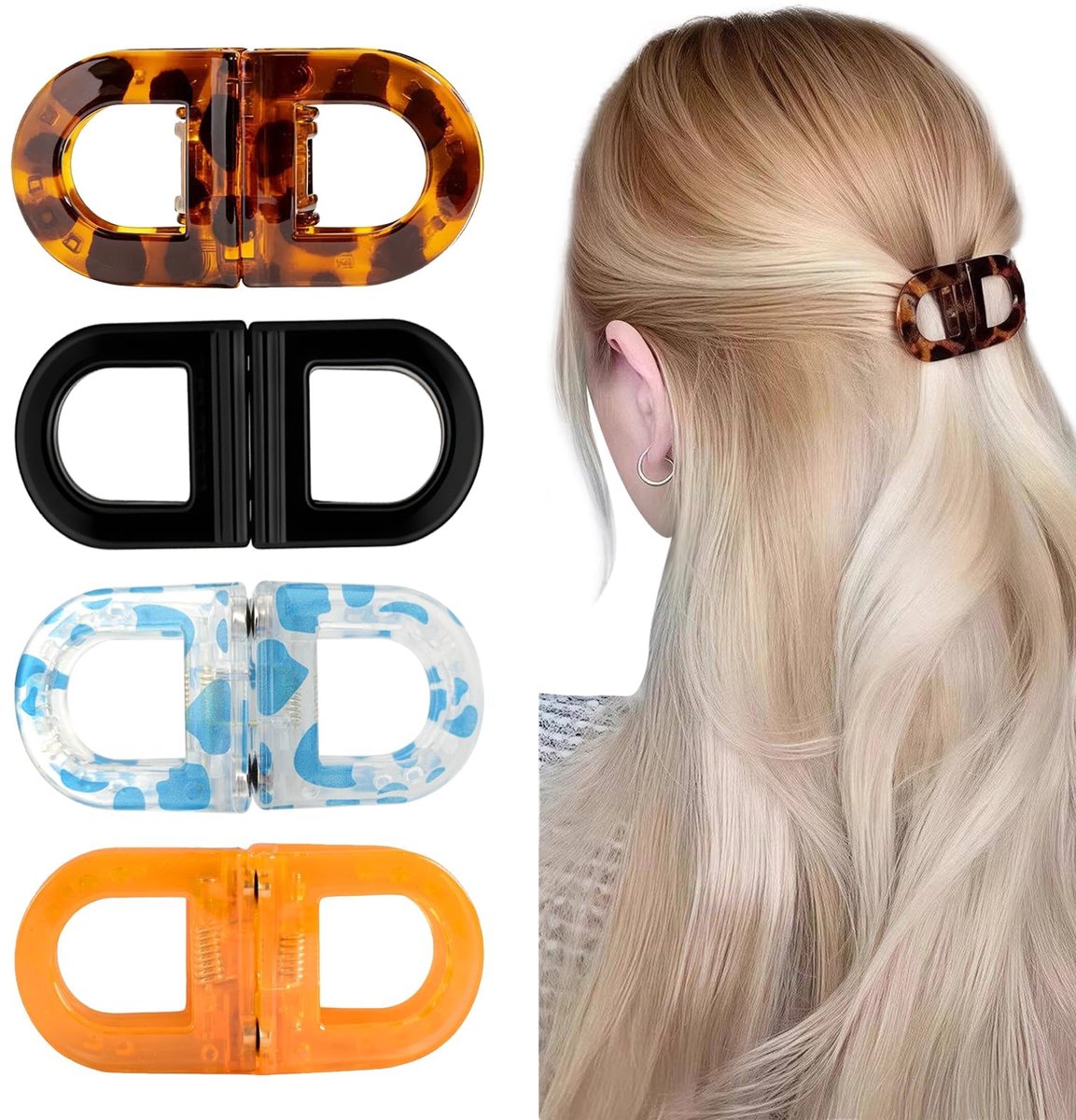 Haarclips voor dames, set van 2 magnetische haarklemmen, antislip, met sterke grip, naadloos 2-in-1 design, voor kapsel en dagelijks gebruik
