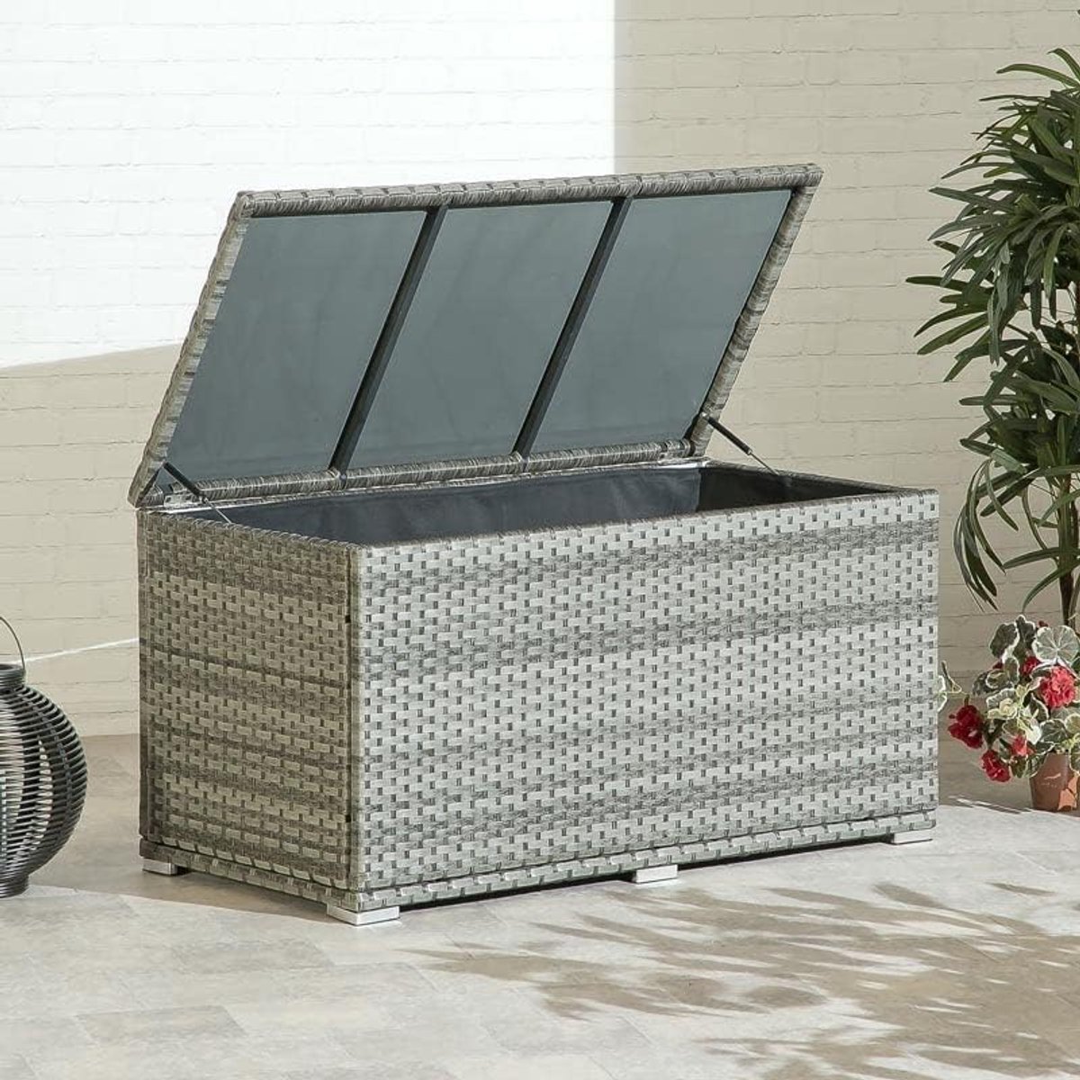 Portofino Grijs Outdoor Rotan Tuin Opbergdoos