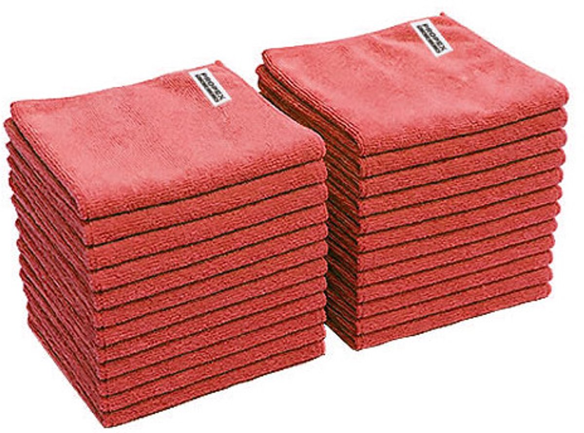 Propex microvezeldoek rood 40 x 40 cm (24 stuks) - Schoonmaakmiddelen - Facilitair