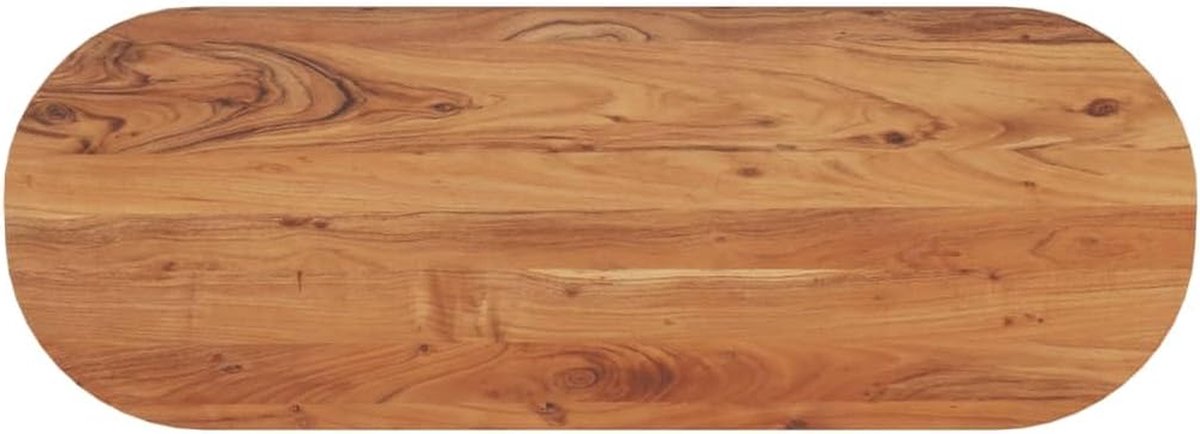 Tafelblad Ovaal - Houten Bovenblad - Tafel Opknappen - Massief Acaciahout - 140x50cm - Natuurlijk Hout